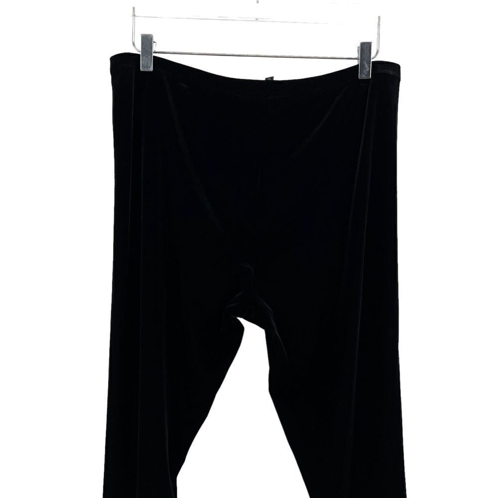 Eileen Fisher Ankle Leggings Woman 1X Black Velvet Style Stretch Pants - Picture 8 of 11